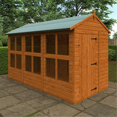 Horsforth 12 X 6 (3.53M X 1.75M) Wooden Tongue And Groove Sunroom (12mm T&g Floor And Apex Roof) (12Ft X 6Ft) (12X6)