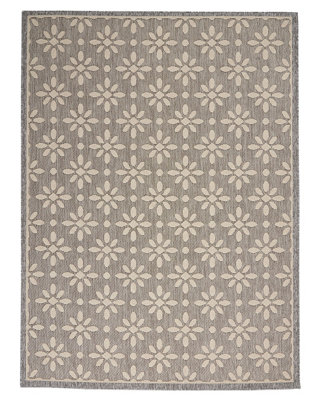 Outdoor RugModern RugOptical (3D) Diningroom RugGrey Outdoor RugStain-Resistant Abstract Rug-160Cm X 221Cm from B&Q
