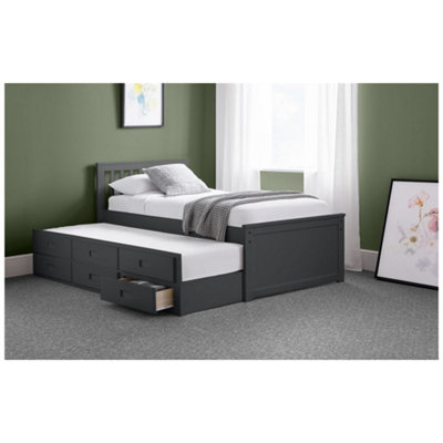 Ashfield Premier Anthracite Day Bed Single 3Ft (90Cm) + Pull Out Bed (Guest Bed) from B&Q