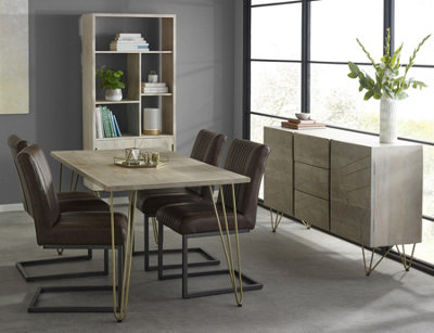 Worcester Light Gold Stylish Dining Table from B&Q