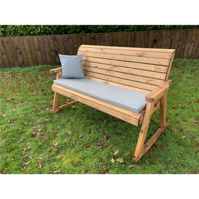 B&Q -  Traditional Three Seater Rocker With 1 X Winchester Cushion Grey1 X Scatter Cushion Grey & 1 X Fitted Cover