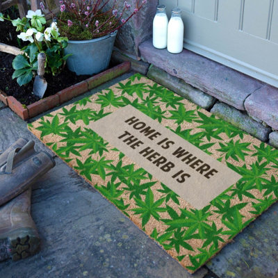 Artsy Doormats Home Is Where The Herb Is Doormat (90 X 60Cm) from B&Q