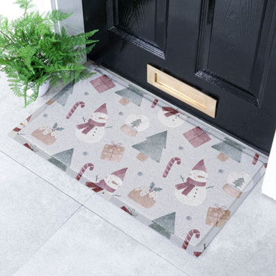 Native Natural Snowman Outdoor Doormat 70 X 40Cm from B&Q