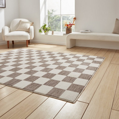 Grey Geometric 10mm Thick RugStain-Resistant Anti-Shed Modern Rug For BedroomLiving& Dining Room-200Cm X 290Cm from B&Q