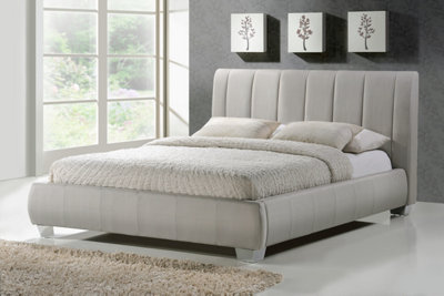 TL Beds Chrome Footed Sand Fabric Bed FrameDouble 4Ft 6" from B&Q