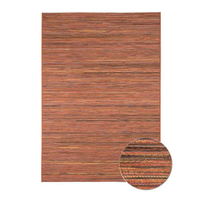 Orange Striped Outdoor RugStriped Stain-Resistant Rug For PatioGardenDeck 5mm Modern Outdoor Rug-160Cm X 230Cm from B&Q