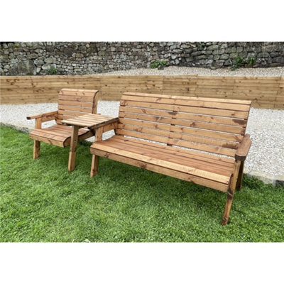 B&Q -  Grand Outdoor Wooden Four Seater Straight Companion Set