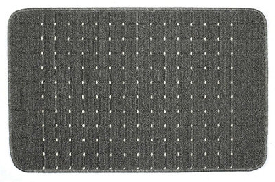 Grey Modern Dotted Stain-Resistant Mat For Living RoomUtility RoomDining RoomBathroom & Kitchen -67Cm X 180Cm (Runner) from B&Q