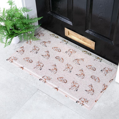 B&Q -  Foxes Pattern Doormat (70 X 40Cm)