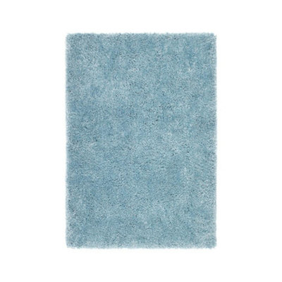 Duck Egg Plain Rug50mm Thickness Anti-Shed Handmade RugModern Shaggy Rug For Bedroom& Dining Room-90Cm X 150Cm from B&Q