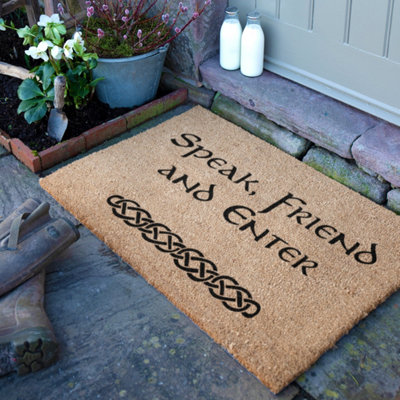 Artsy Doormats Speak Friend And Enter Doormat (90 X 60Cm) from B&Q