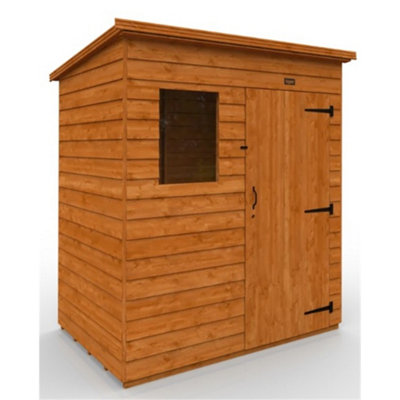 6Ft X 4Ft (1750mm X 1150mm) Horsforth Overlap Pent Shed With 1 Window (12mm Tongue And Groove Floor And Roof)