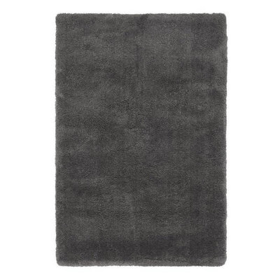 Plain Charcoal RugShaggy Livingroom RugModern Stain-Resistant Diningroom Rug37mm Thick Charcoal Rug-80Cm X 150Cm from B&Q