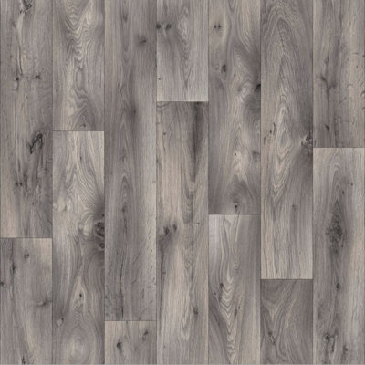 B&Q Cameo 690M Wood Effect Anti-Slip Vinyl Flooring For Kitchen, Bathroom, 2.6Mm Thick-4M(13'1") X 3M(9'9")-12M² Beige