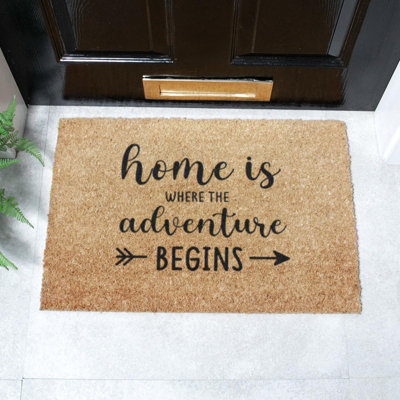 Artsy Doormats Home Is Where The Adventure Begins Doormat (60 X 40Cm) from B&Q