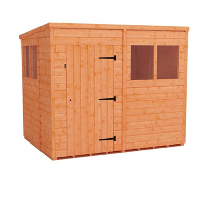 Horsforth 8 X 6 (2.38M X 1.75M) Wooden Tongue And Groove Pent Shed - Single Door (12mm T&g Floor And Roof) (8Ft X 6Ft) (8X6)