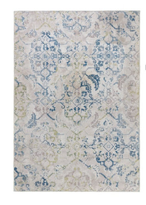 Washable Traditional RugFloral RugEasy To Clean Traditional Rug For BedroomLivingroom& Diningroom-80Cm X 150Cm from B&Q