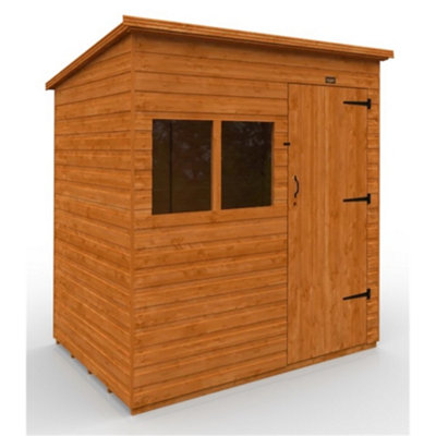 7Ft X 5Ft (2050mm X 1450mm) Horsforth Deluxe Shiplap Pent Shed With 2 Window (12mm Tongue And Groove Floor And Roof)