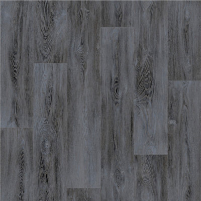  - Aged Oak 970D Grey Wood Effect Anti-Slip Vinyl Flooring For KitchenBathroom2.6mm Thick-4M(13'1") X 4M(13'1")-16M²