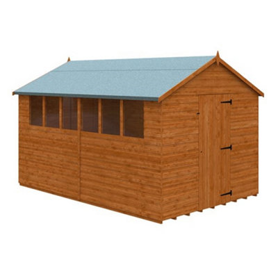 12Ft X 8Ft (3550mm X 2350mm) Horsforth Overlap Apex Shed With 6 Windows (12mm Tongue And Groove Floor And Roof)