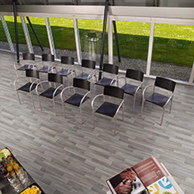  - Grey Modern Wood Effect Anti-Slip Vinyl Flooring For HomeShopsOffices2.8mm Thick Vinyl Sheet-3M(9'9") X 4M(13'1")-12M²