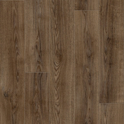 B&Q Cumbrian Oak 669D Wood Effect Anti-Slip Vinyl Flooring For Kitchen, Bathroom, 2.6Mm Thick-1M(3'3") X 2M(6'6")-2M² Brown
