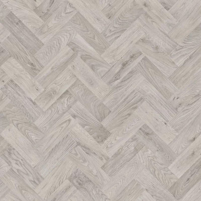 Polyflor Forest Fx Pur Parish Oak Parquet 3106 Grey Wood Effect Non-Slip Commercial  Flooring Sheet-13M(42'7") X 2M(6'6")-26M² from B&Q