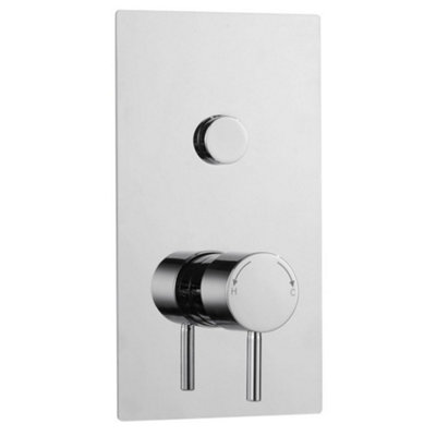 Clifton Single Round Push Button Concealed Thermostatic Shower Mixer Valve (Lake) from B&Q