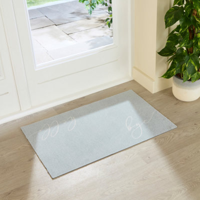 B&Q -  Hello Bye Indoor Washable Doormat 80X50Cm
