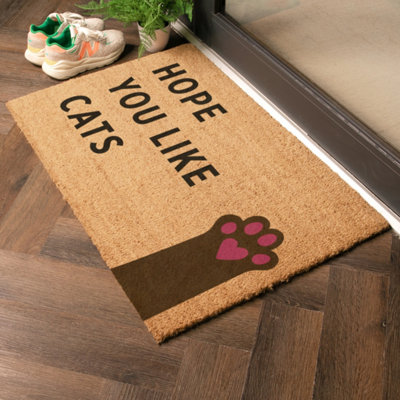 Artsy Doormats Hope You Like Cats Doormat (90 X 60Cm) from B&Q