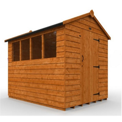 6Ft X 8Ft (1750mm X 2350mm) Horsforth Overlap Apex Shed With 4 Windows (12mm Tongue And Groove Floor And Roof)