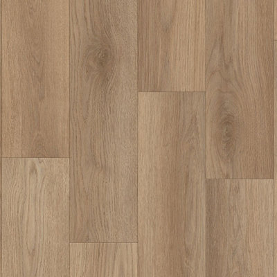  - Brown Modern Wood Effect Anti-Slip Vinyl Flooring For HomeShopsOffices2.8mm Thick Vinyl Sheet-2M(6'6") X 4M(13'1")-8M²