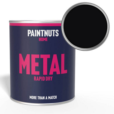 Paintnuts Rapid Dry Metal PaintBlack (Ral-9005)Gloss Finish250Ml from B&Q