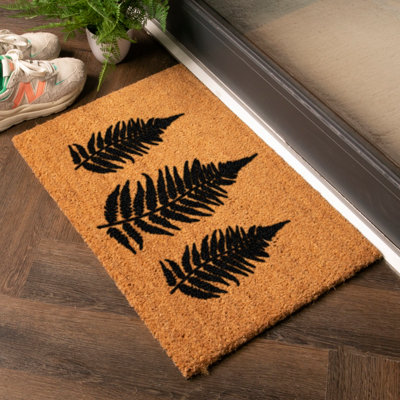 Artsy Doormats Modern Fern Leaves Pattern Doormat from B&Q
