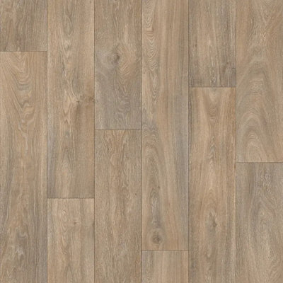  - Brown Modern Wood Effect Anti-Slip Vinyl Flooring For HomeShopsOffices2.0mm Thick Vinyl Sheet-7M(23') X 4M(13'1")-28M²