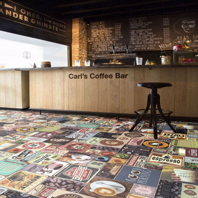 B&Q 3D Multi Print Anti-Slip Vinyl Flooring For Livingroom, Kitchen, 2.5Mm Thick Vinyl Sheet-3M(9'9") X 2M(6'6")-6M²
