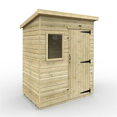 6Ft X 4Ft (1750mm X 1150mm) Horsforth Elite Pressure Treated Shiplap Pent Shed With 1 Window-31643 