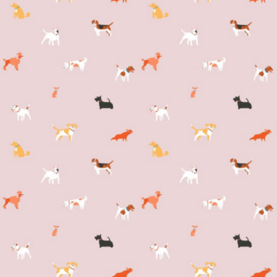 B&Q -  Eco-Friendly Pink Cute Dog Wallpaper