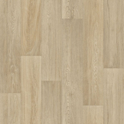  - Sepia Oak Brown Wood Effect Anti-Slip Vinyl Flooring Sheet For Kitchen Bathroom Dinning Room -6M(19'8") X 2M(6'6")-12M²