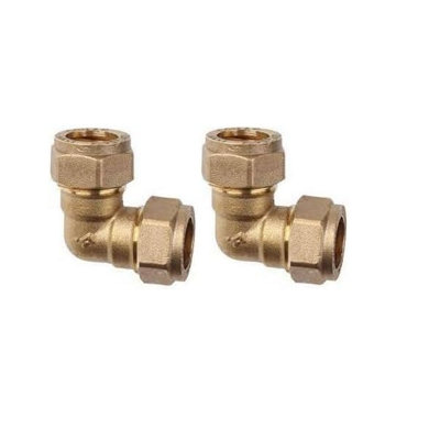 hep Online 15mm Brass Compression Elbow Wras & Bs Approved For Hot Cold Water Heating CoolingPack Of 2 from B&Q