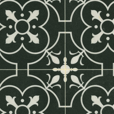 B&Q Designer Non Slip Vinyl Flooring For Livingroom, Hallways, Kitchen, 2Mm Thick Vinyl Sheet-8M(26'3") X 3M(9'9")-24M² Black