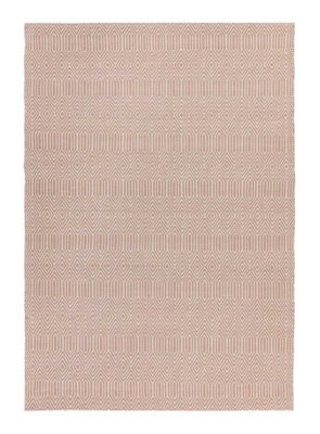 Modern RugHandmade Wool Rug For LivingroomEasy To Clean Geometric Rug4mm Thickness Pink Wool Rug-120Cm X 170Cm from B&Q