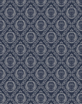 B&Q -  Eco-Friendly Blue Baroque Monkey Wallpaper