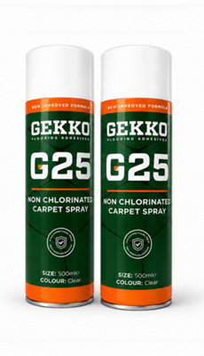 B&Q Gekko Spray Adhesive G25 Non Chlorinated Carpet Spray-Pack Of 2 500Ml