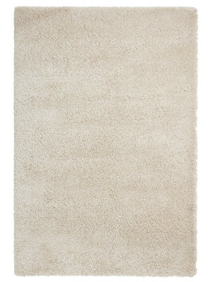 Cream Plain Shaggy RugStain-Resistant RugEasy To Clean RugModern Rug For Bedroom& Dining Room-160Cm X 220Cm from B&Q