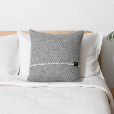 Native Natural Hoop Grey Wool Cushion 45X45Cm from B&Q