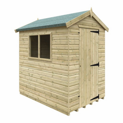 7Ft X 5Ft (2050mm X 1450mm) Horsforth Elite Pressure Treated Shiplap Apex Shed With 2 Windows