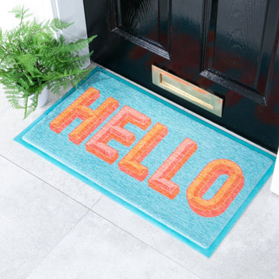 Native Natural 3D Hello Print Doormat (70 X 40Cm) from B&Q