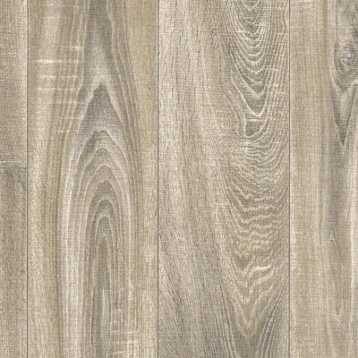 B&Q Wood Effect Vinyl Flooring For Livingroom, Kitchen,2.7Mm Thick Cushion Backed Vinyl Sheet-3M(9'9") X 4M(13'1")-12M² Beige