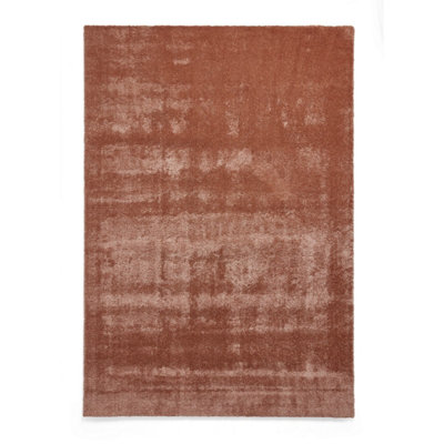 Terracotta Plain Shaggy Rug17mm Thickness Stain-Resistant RugModern Rug For Bedroom& Diningroom-120Cm X 170Cm from B&Q